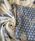 Sooti | کپاس |  सूती : Pure Cotton Salwar Kameez by Ikhtirah (Blue) - Image 5