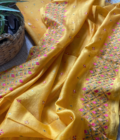 Raunak | راونک | रौनक : Embroidered Pure Chanderi Cotton Salwar (Earthy Yellow) - Image 2