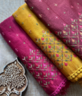 Raunak | راونک | रौनक : Embroidered Pure Chanderi Cotton Salwar (Earthy Yellow) - Image 10