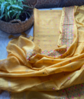 Raunak | راونک | रौनक : Embroidered Pure Chanderi Cotton Salwar (Earthy Yellow)