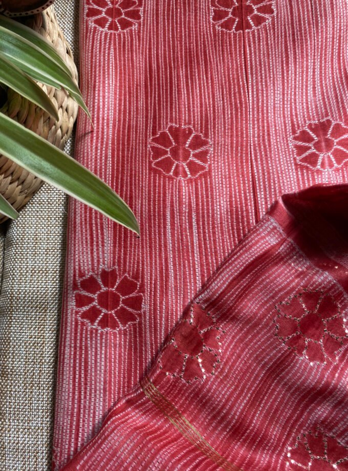 Nakshatra | حرفي | नक्षत्र : Mukaish worked Shibori on Maheshwari Silk Salwars