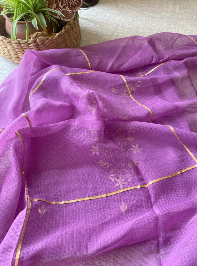 Nazam | ﻧَﻈﻢ | नज़्म : Handworked Pure Kota Salwar (Lavender) by Ikhtirah