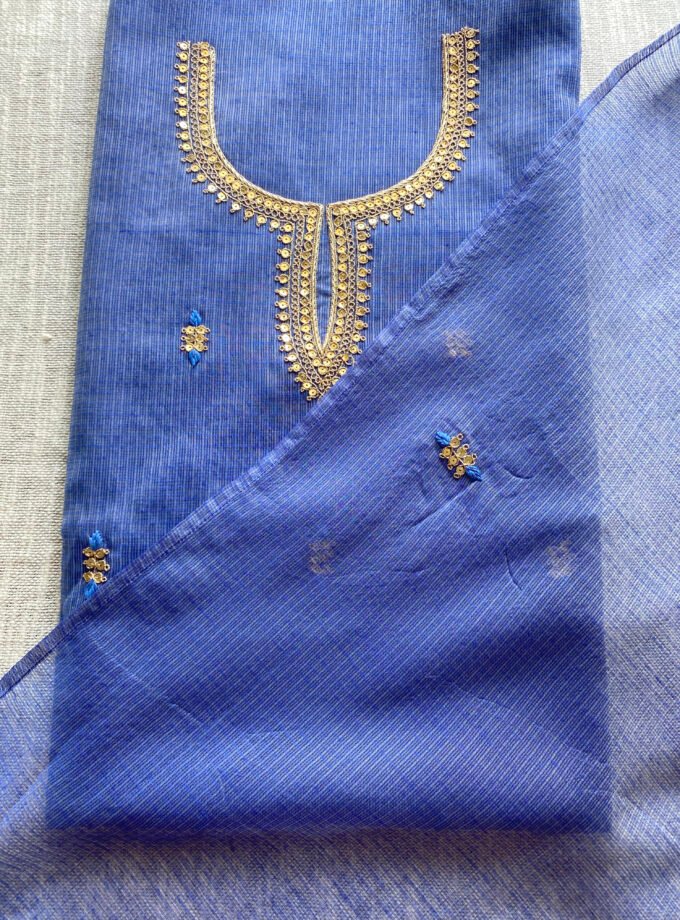Nazam | ﻧَﻈﻢ | नज़्म : Handworked Pure Kota Salwar (Blue)