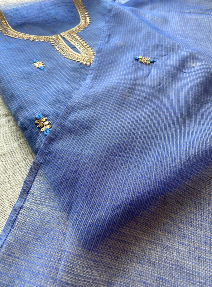 Nazam | ﻧَﻈﻢ | नज़्म : Handworked Pure Kota Salwar (Blue)