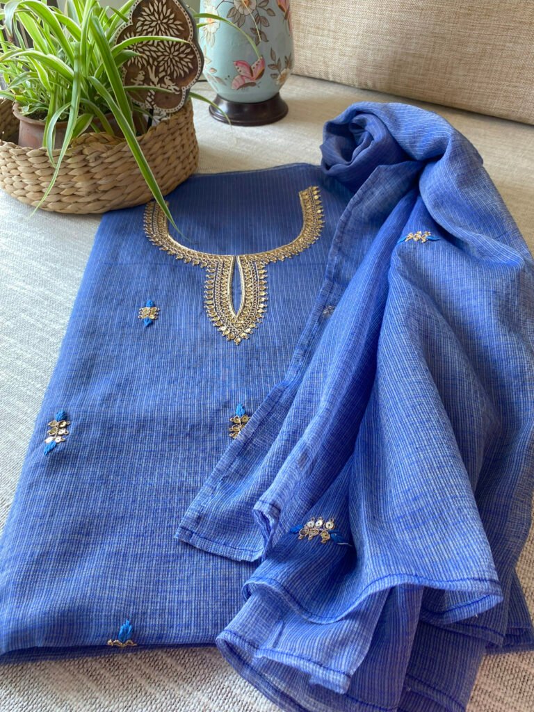 Nazam | ﻧَﻈﻢ | नज़्म : Handworked Pure Kota Salwar (Blue)