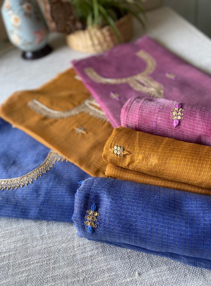 Nazam | ﻧَﻈﻢ | नज़्म : Handworked Pure Kota Salwar (Blue)