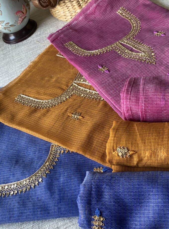 Nazam | ﻧَﻈﻢ | नज़्म : Handworked Pure Kota Salwar (Lilac) by Ikhtirah