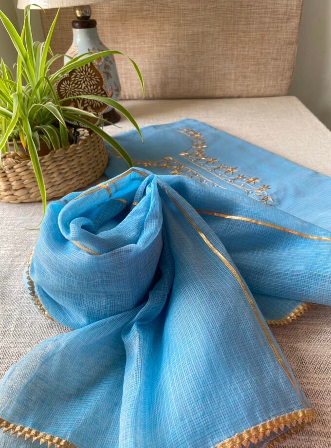 Nazam | ﻧَﻈﻢ | नज़्म : Handworked Kota Salwar (Firozi)