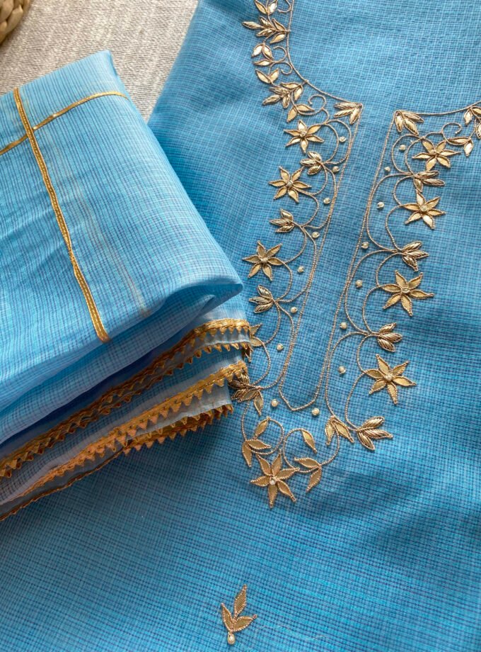 Nazam | ﻧَﻈﻢ | नज़्म : Handworked Kota Salwar (Firozi)