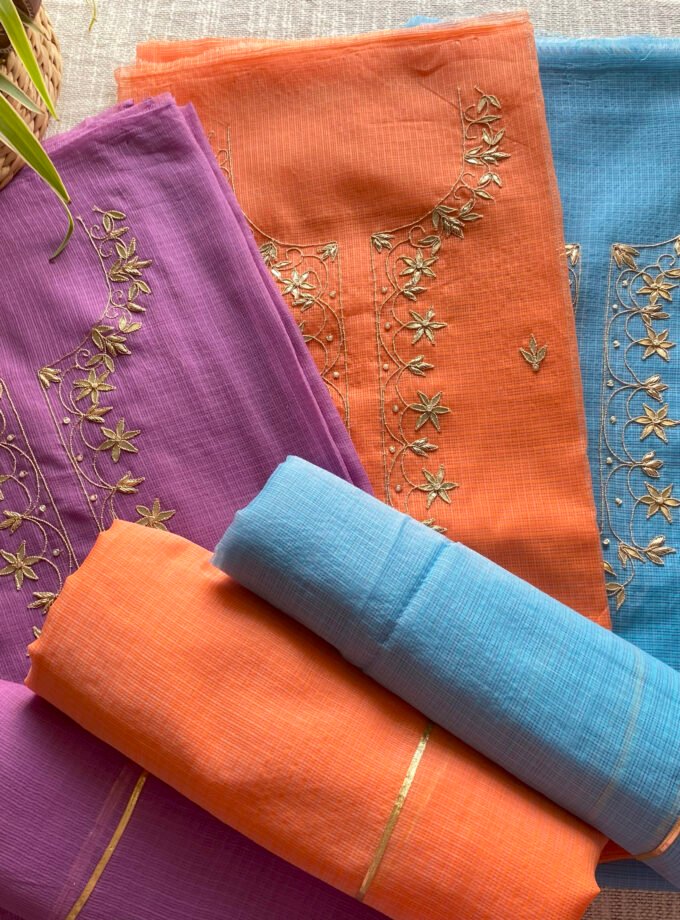 Nazam | ﻧَﻈﻢ | नज़्म : Handworked Kota Salwar (Firozi)