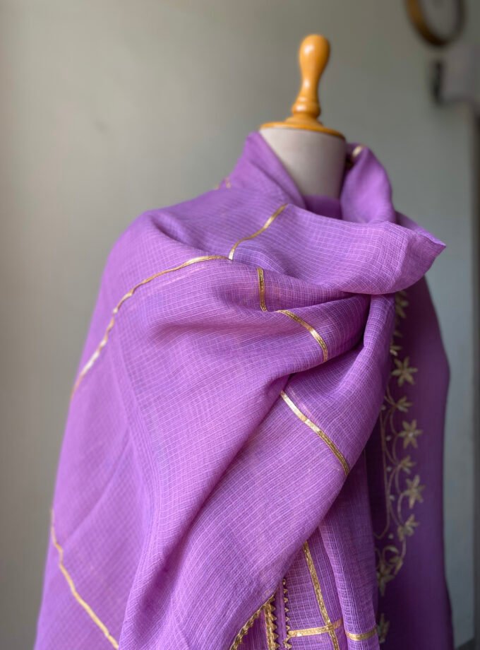 Nazam | ﻧَﻈﻢ | नज़्म : Handworked Pure Kota Salwar (Lavender) by Ikhtirah