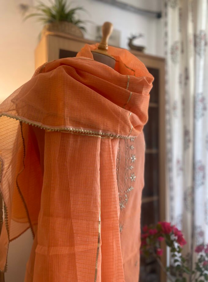 Nazam | ﻧَﻈﻢ | नज़्म : Handworked Kota Salwar (Orange)