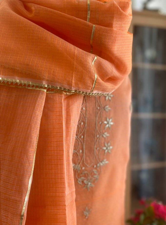 Nazam | ﻧَﻈﻢ | नज़्म : Handworked Kota Salwar (Orange)