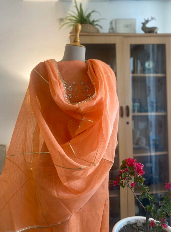 Nazam | ﻧَﻈﻢ | नज़्म : Handworked Kota Salwar (Orange)