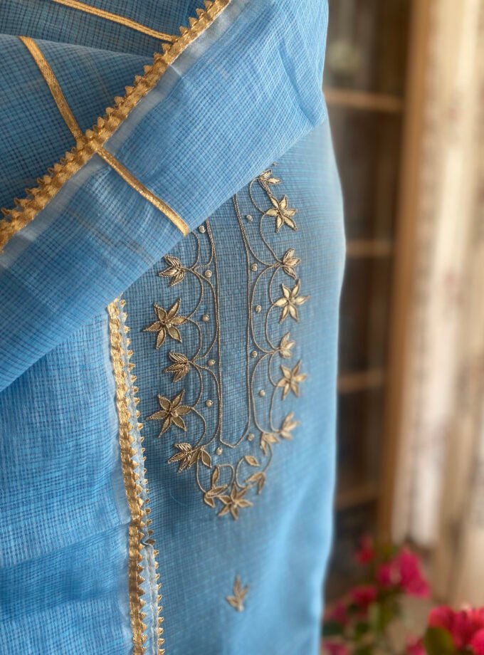 Nazam | ﻧَﻈﻢ | नज़्म : Handworked Kota Salwar (Firozi)