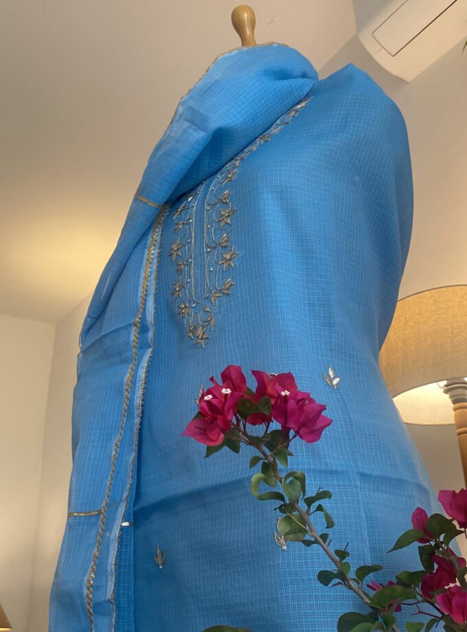 Nazam | ﻧَﻈﻢ | नज़्म : Handworked Kota Salwar (Firozi)