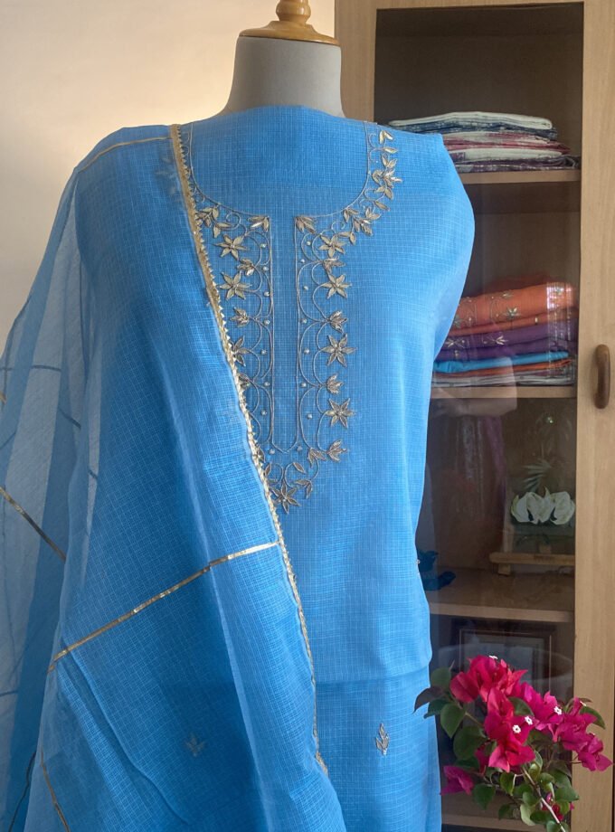 Nazam | ﻧَﻈﻢ | नज़्म : Handworked Kota Salwar (Firozi)