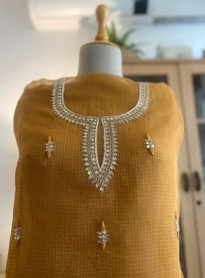 Nazam | ﻧَﻈﻢ | नज़्म : Handworked Kota Salwar (Camel) by Ikhtirah