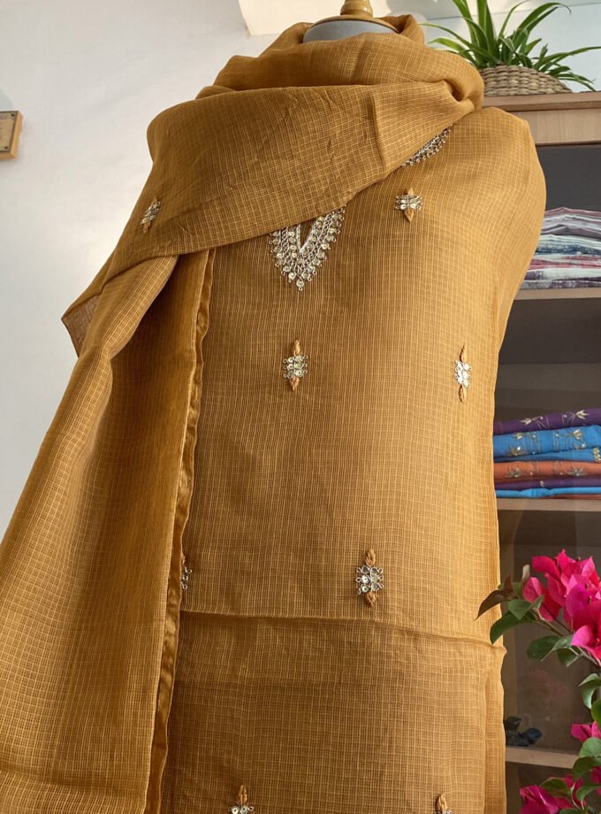 Nazam | ﻧَﻈﻢ | नज़्म : Handworked Kota Salwar (Camel) by Ikhtirah