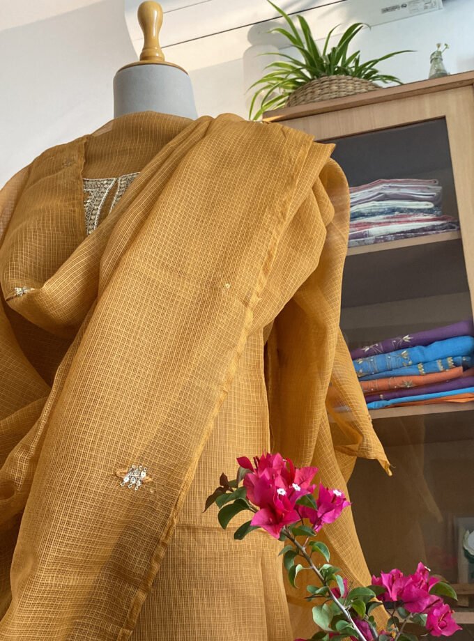 Nazam | ﻧَﻈﻢ | नज़्म : Handworked Kota Salwar (Camel) by Ikhtirah