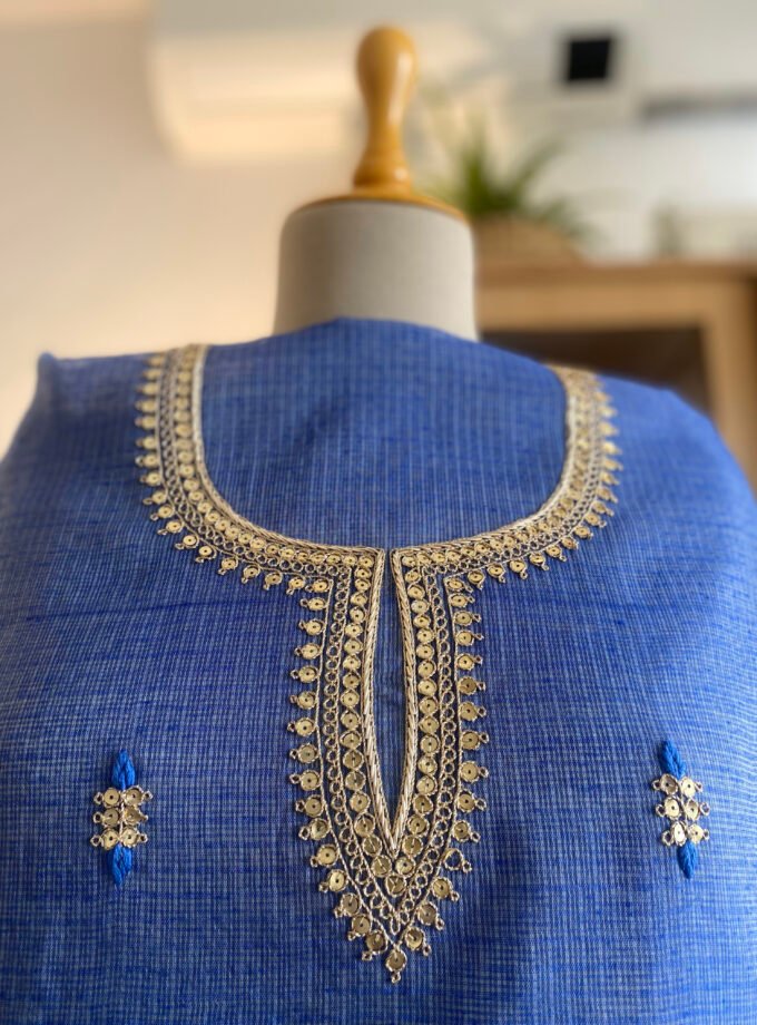 Nazam | ﻧَﻈﻢ | नज़्म : Handworked Pure Kota Salwar (Blue)