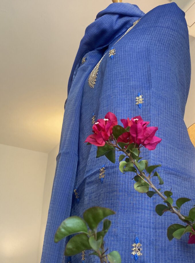 Nazam | ﻧَﻈﻢ | नज़्म : Handworked Pure Kota Salwar (Blue)