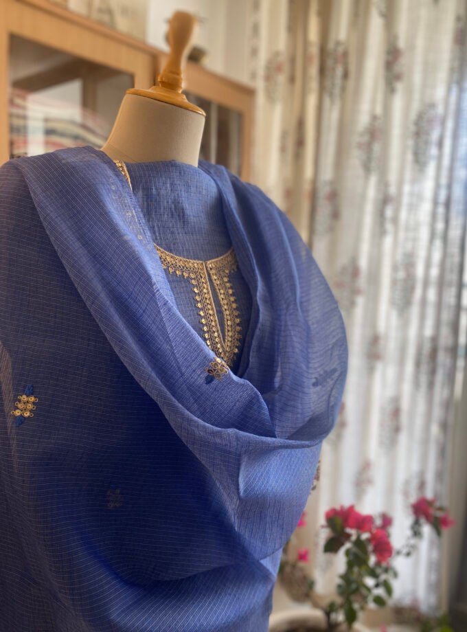 Nazam | ﻧَﻈﻢ | नज़्म : Handworked Pure Kota Salwar (Blue)