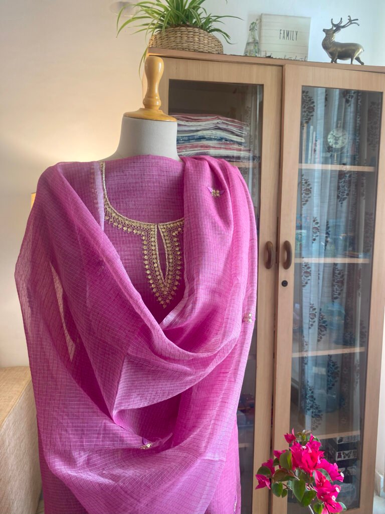 Hand Embroidered Kota by Kota Salwar by Ikhtirah