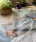 Gulmohar |  گل موہر  | गुलमोहर : Pastel Dhoop-Chaon Floral Applique Salwar (Blue) - Image 3