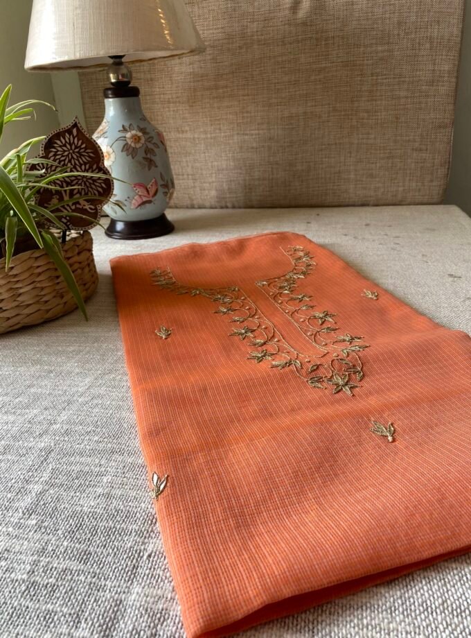 Nazam | ﻧَﻈﻢ | नज़्म : Handworked Kota Salwar (Orange)