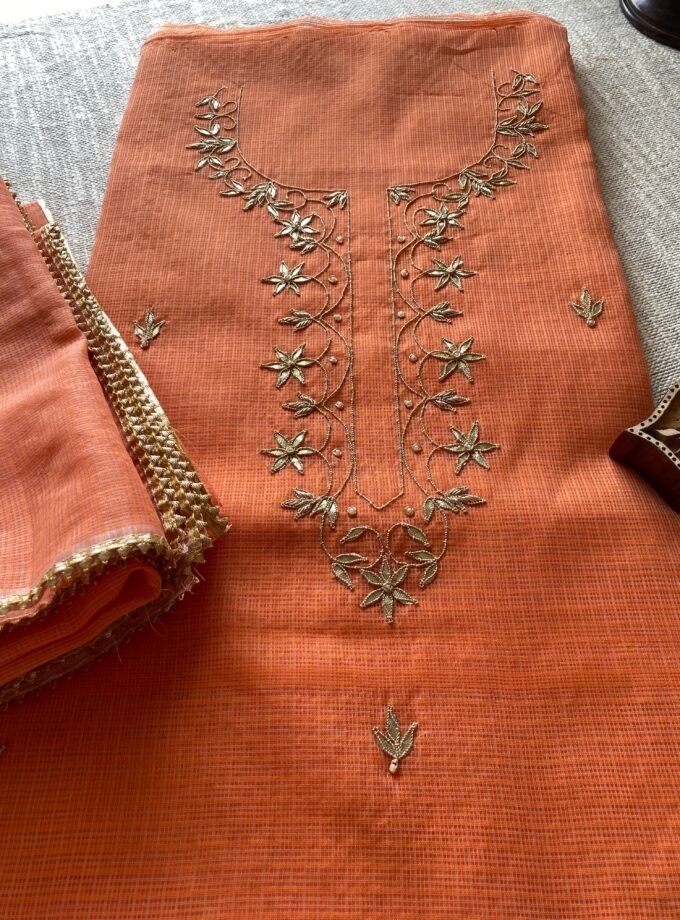 Nazam | ﻧَﻈﻢ | नज़्म : Handworked Kota Salwar (Orange)