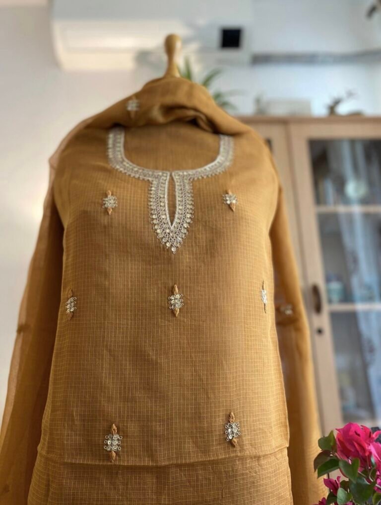 Hand Embroidered Kota by Kota Salwar by Ikhtirah