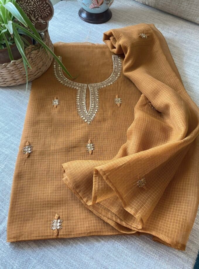 Nazam | ﻧَﻈﻢ | नज़्म : Handworked Kota Salwar (Camel) by Ikhtirah