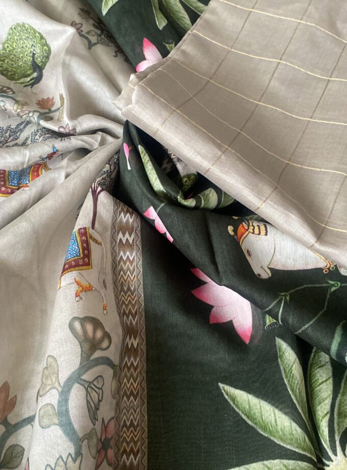 Manjul | منجول | मंजुल : Pure Chanderi Silk Salwar Kameez by Ikhtirah