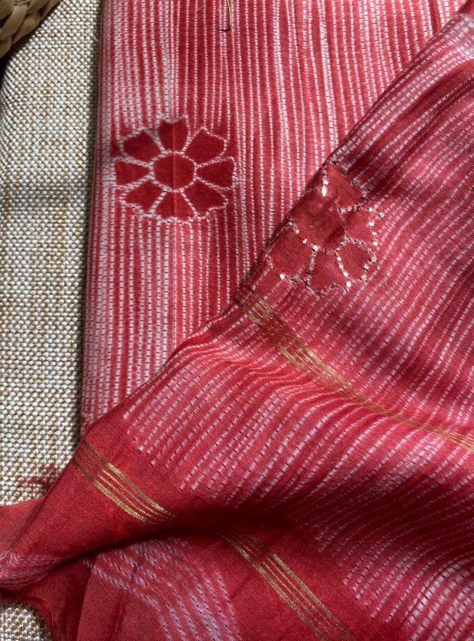 Nakshatra | حرفي | नक्षत्र : Mukaish worked Shibori on Maheshwari Silk Salwars