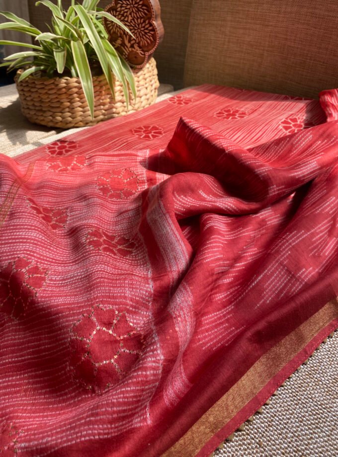Nakshatra | حرفي | नक्षत्र : Mukaish worked Shibori on Maheshwari Silk Salwars