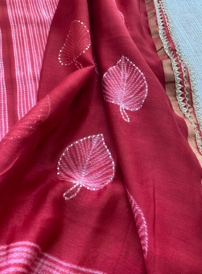 Nakshatra | حرفي | नक्षत्र : Mukaish worked Shibori on Maheshwari Silk Salwars