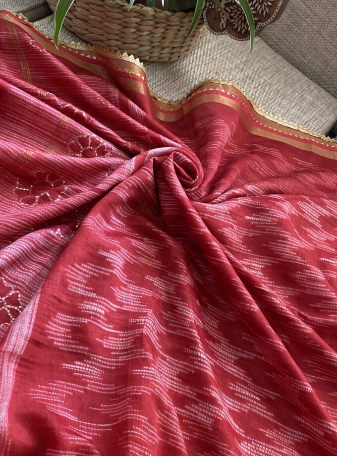 Nakshatra | حرفي | नक्षत्र : Mukaish worked Shibori on Maheshwari Silk Salwars