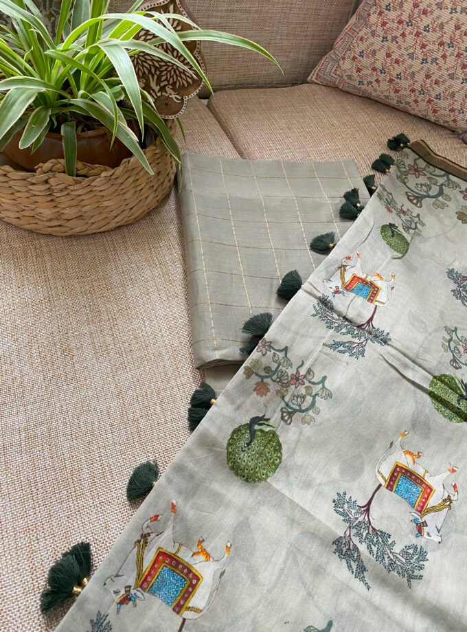 Manjul | منجول | मंजुल : Pure Chanderi Silk Salwar Kameez by Ikhtirah