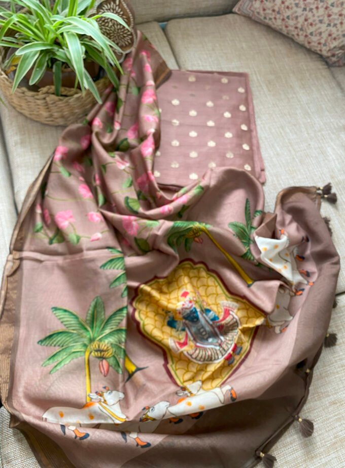 Manjul | منجول | मंजुल : Pure Chanderi Silk Salwar Kameez by Ikhtirah