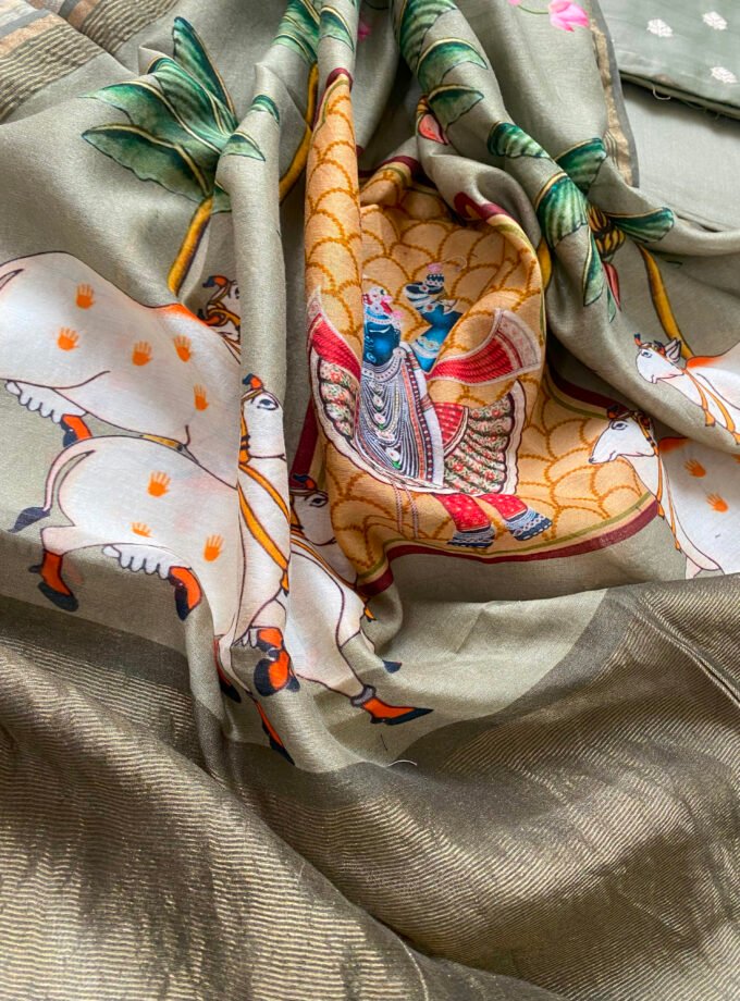 Manjul | منجول | मंजुल : Pure Chanderi Silk Salwar Kameez by Ikhtirah