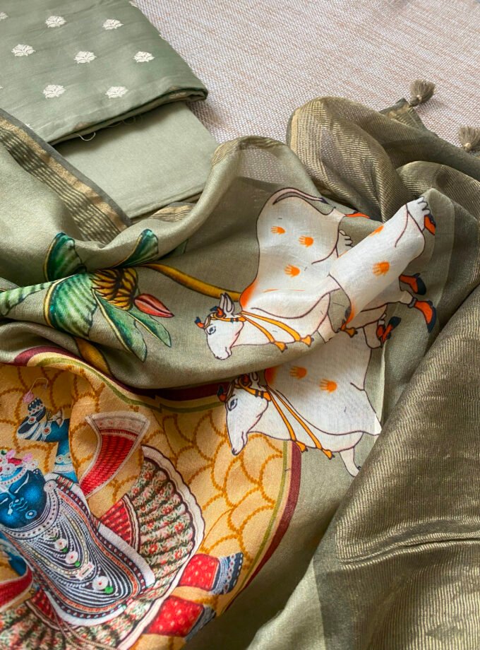 Manjul | منجول | मंजुल : Pure Chanderi Silk Salwar Kameez by Ikhtirah