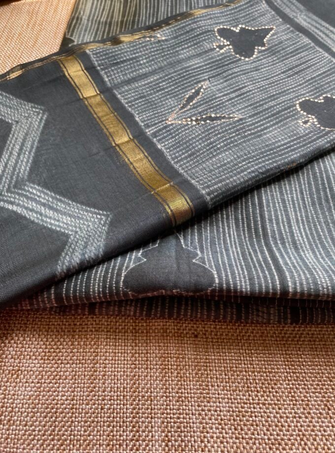 Nakshatra | حرفي | नक्षत्र : Mukaish worked Shibori on Maheshwari Silk Salwars