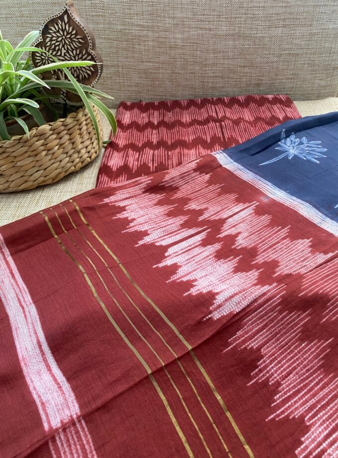 Nakshatra | حرفي | नक्षत्र : Mukaish worked Shibori on Maheshwari Silk Salwars