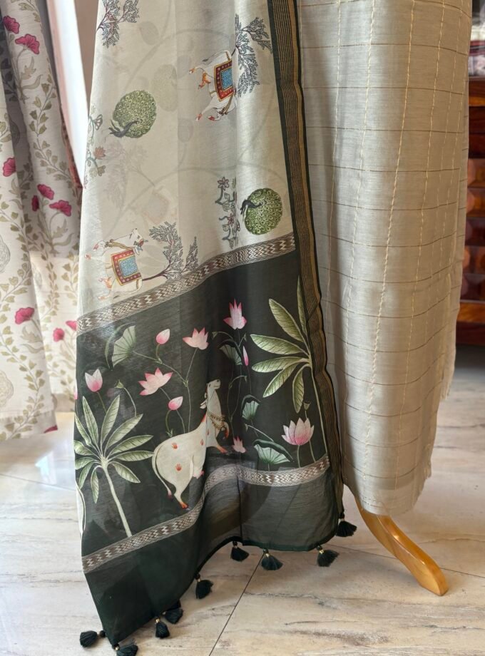 Manjul | منجول | मंजुल : Pure Chanderi Silk Salwar Kameez by Ikhtirah