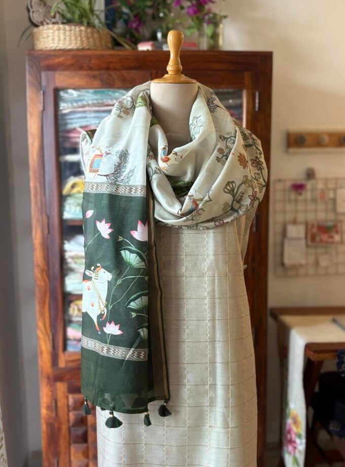 Manjul | منجول | मंजुल : Pure Chanderi Silk Salwar Kameez by Ikhtirah