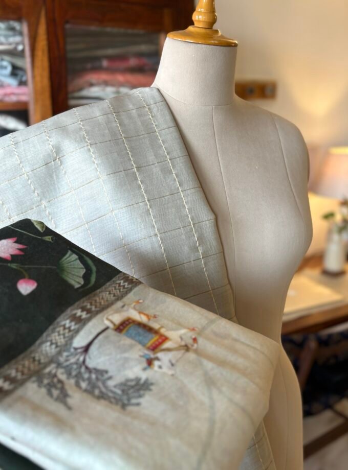 Manjul | منجول | मंजुल : Pure Chanderi Silk Salwar Kameez by Ikhtirah