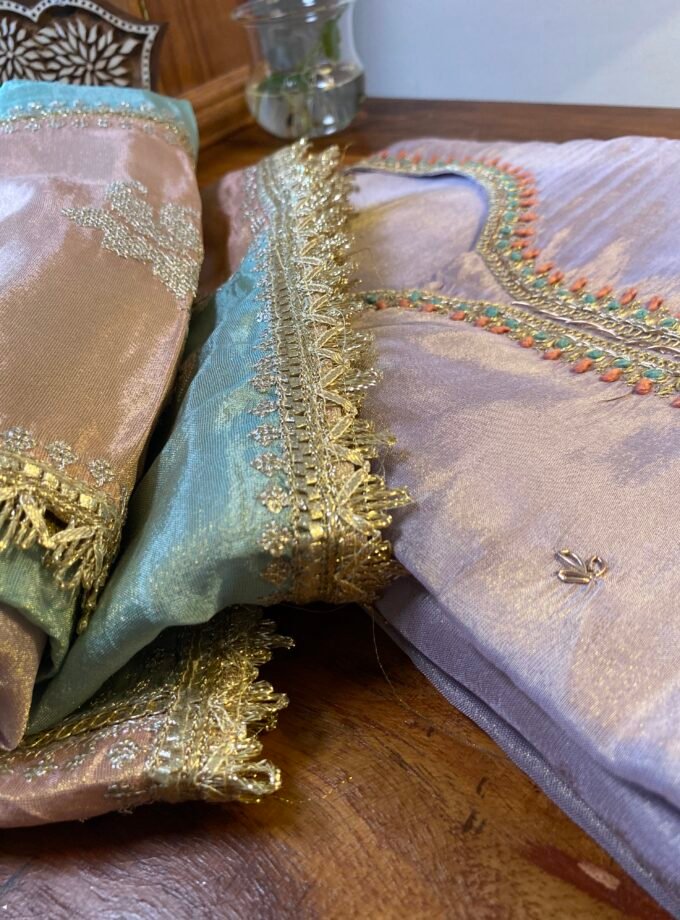 Utsav | وليمة | उत्सव : Shimmery Tissue Salwar by Ikhtirah