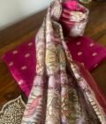 Manjul | منجول | मंजुल : Pure Chanderi Silk Salwars by Ikhtirah (Dark Rani Pink) - Image 3