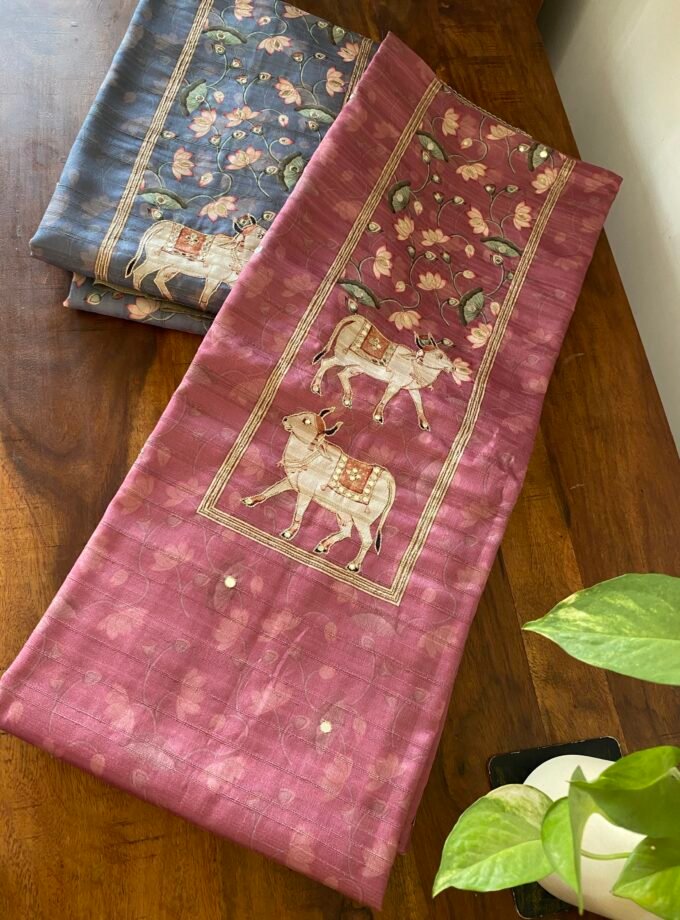 Gauri | गौरी : Semi Tusser Salwar by Ikhtirah (Rusty Pink)